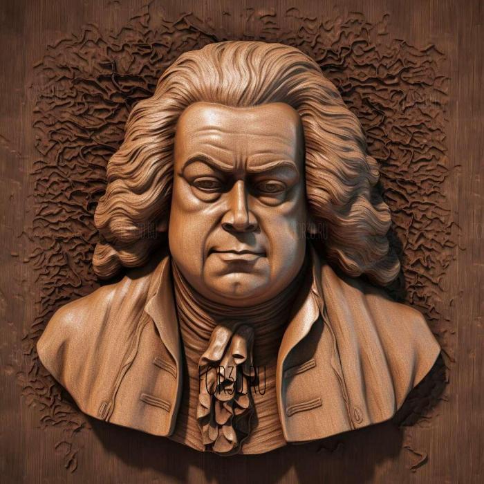 Johann Bach 4 stl model for CNC